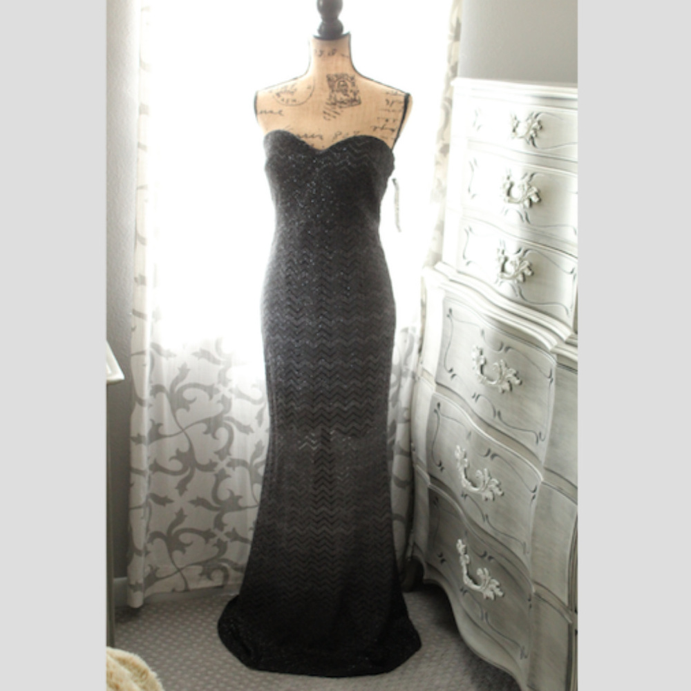 Sparkly Ombre Strapless Gown